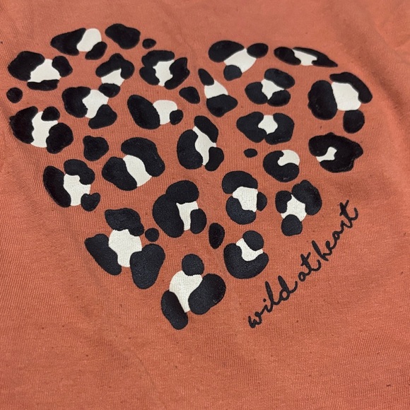 Garanimals Rust Long Sleeve Kids Top with Leopard Heart - Picture 2 of 4